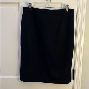 J. Crew Classic Black Wool Pencil Skirt